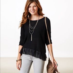 Black ruffle sweater