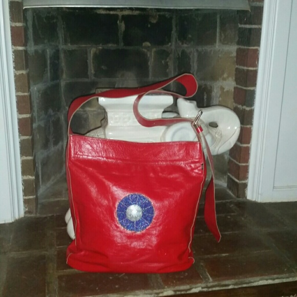 Super Stylish Red Leather Handbag