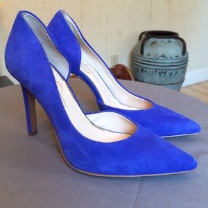 Jessica Simpson Claudette cobalt blue suede heels