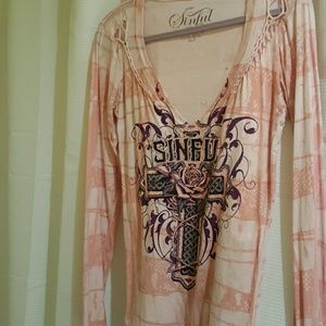 Affliction Sinful long sleeve T shirt