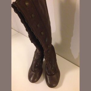 Chocolate Brown Frye Adrienne Button Boot RARE