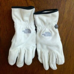 The North Face White Fleece Gloves