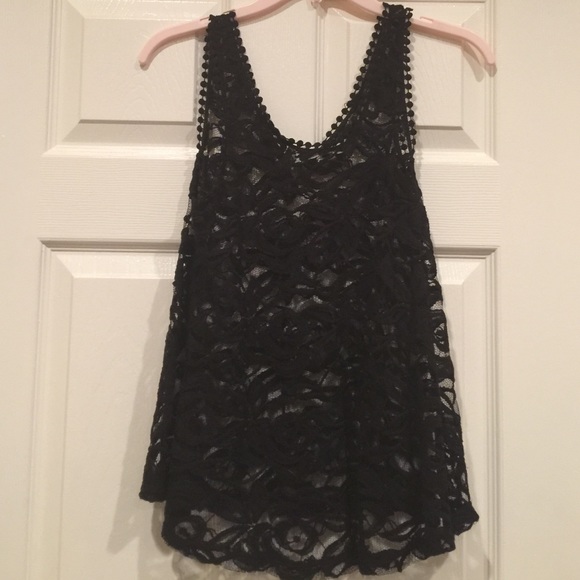 Black lace tank