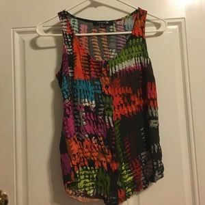 Multicolored button up blouse