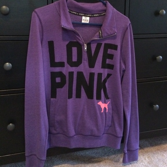PINK 1/4 zip pull over sweater