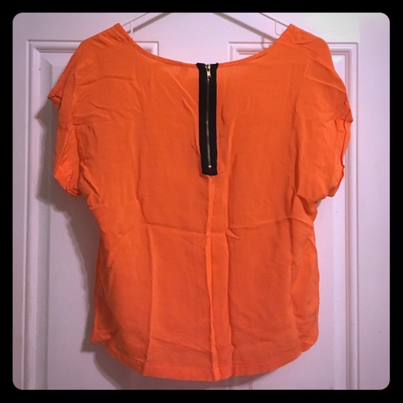Orange blouse (zipper in back!!)