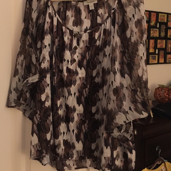 Dolman style sheer blouse