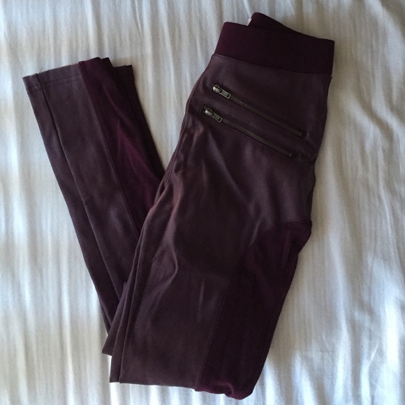 purple pleather pants