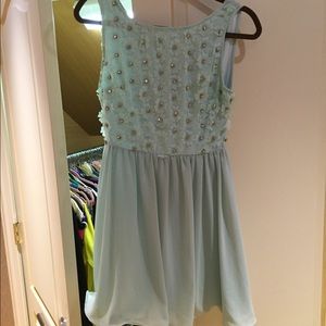 Crystal flower LF green dress