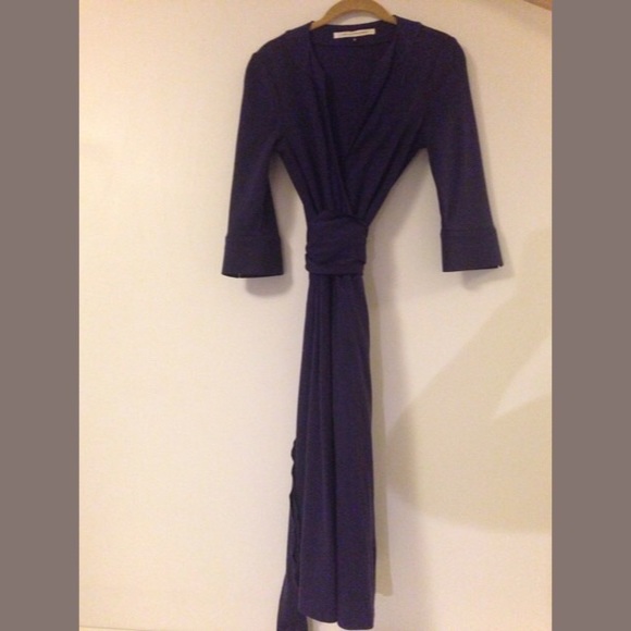 DIANE VON FURSTENBERG Aubergine Purple Wool Dress - Picture 1 of 4