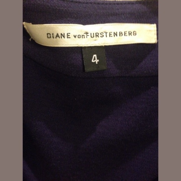 DIANE VON FURSTENBERG Aubergine Purple Wool Dress - Picture 3 of 4