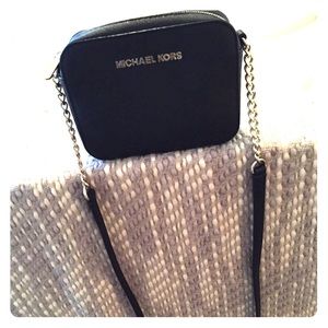 Michael Kors jet black small cross body  bag
