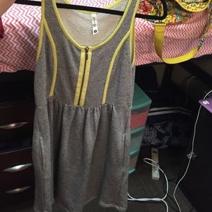 Kensie brand grey sweater dress with green accent