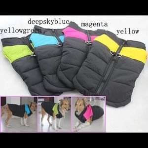 Large Dog Winter Vest with Top Zipper.