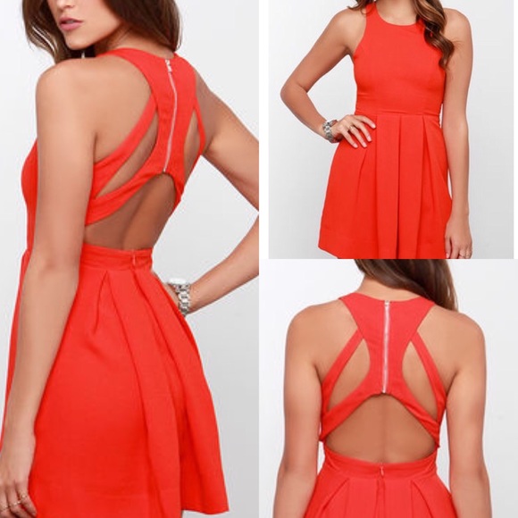 Red Orange Cutout Dress, Super cute!