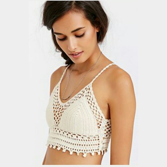 Cream Crochet Knit Top