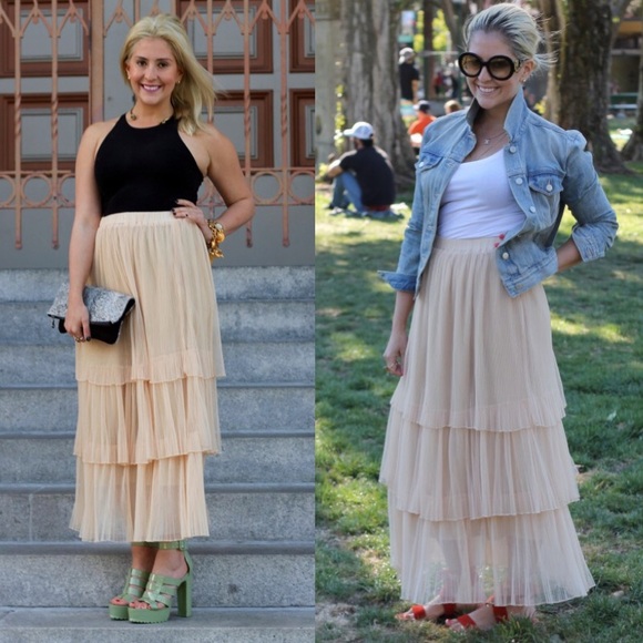 [ASOS]boho tulle layered maxi skirt - Picture 3 of 4