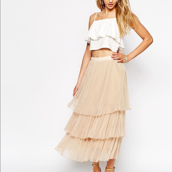 [ASOS]boho tulle layered maxi skirt - Picture 4 of 4