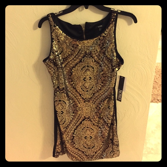 Gold sequin dress