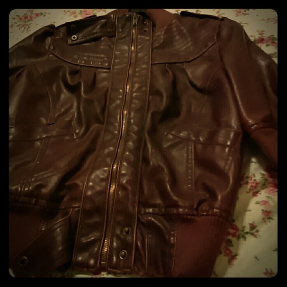 Brown faux letter jacker