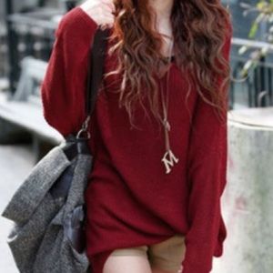 Oversized Burgundy Sweater
