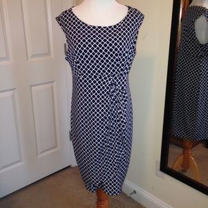 Navy blue and white dress