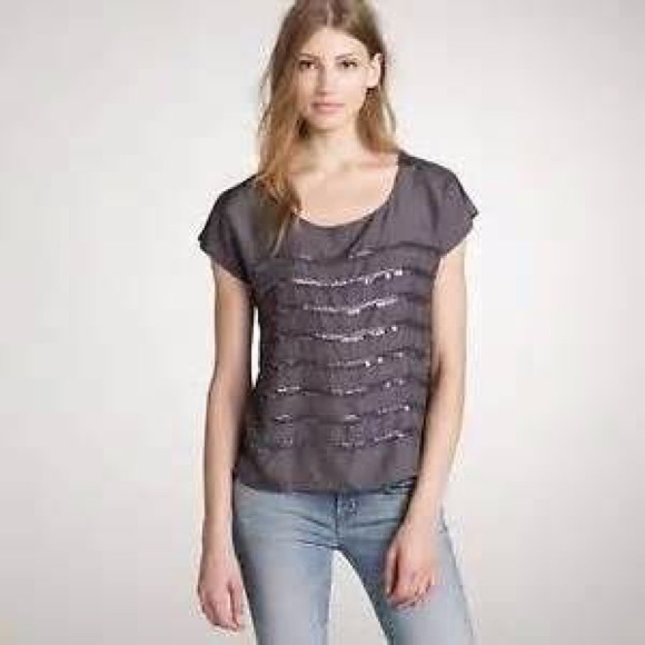 J. Crew Tops - 🎉Host Pick🎉 JCREW Gray Sequined Silk Blouse