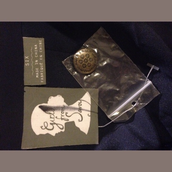 ANTHROPOLOGIE Girls From Savoy Navy Braid & Button - Picture 4 of 4