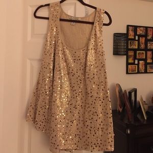 Gold sequin loose tank