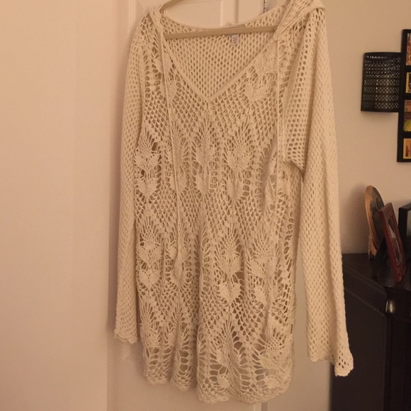 Crochet sheer sweater
