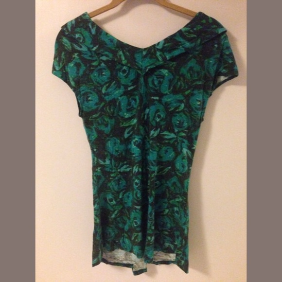 ANTHROPOLOGIE Weston Wear Teal Roses Shirt Blouse - Picture 2 of 3