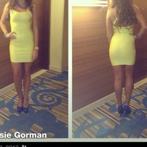 Kendall Jenner yellow bandage dress