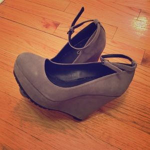 Aldo Gray Mary Jane Wedges