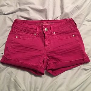 Magenta American Eagle Midi Shorts