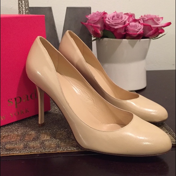 Beige Patent Leather Kate Spade Pump