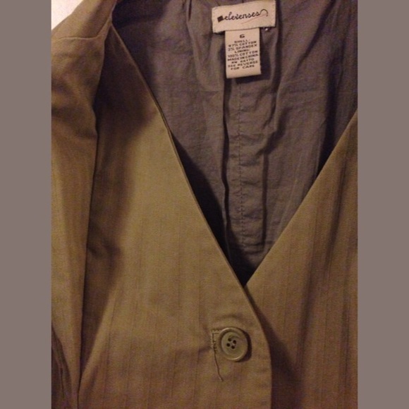 ANTHROPOLOGIE Elevenses Blazer Vest Olive Khaki - Picture 2 of 2
