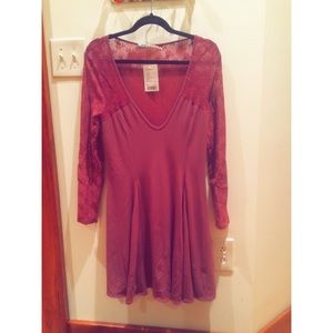 Urban outfitters rose long sleeve dress