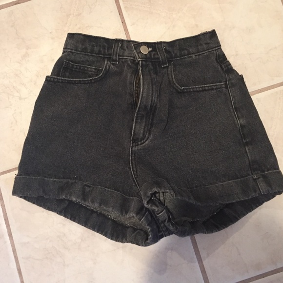 American apparel grey acid wash shorts