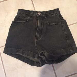 American apparel grey acid wash shorts