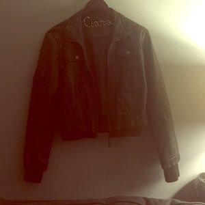 Dark brown leather jacket