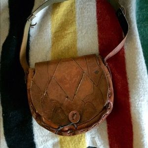 Vintage boho tool leather purse