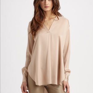 100% silk pink orchid blouse VINCE