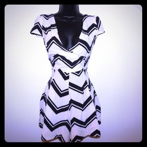 Sexy chevron black and white romper