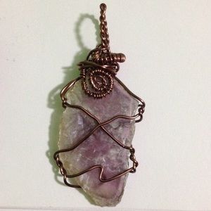 Lepidolite pendent crystal