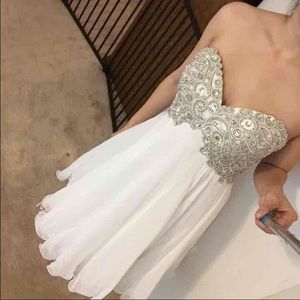 White Strapless Prom Dress Size 4