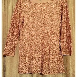 J Crew Sequin Quarter Length Top Size XS