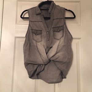 Grey denim vest