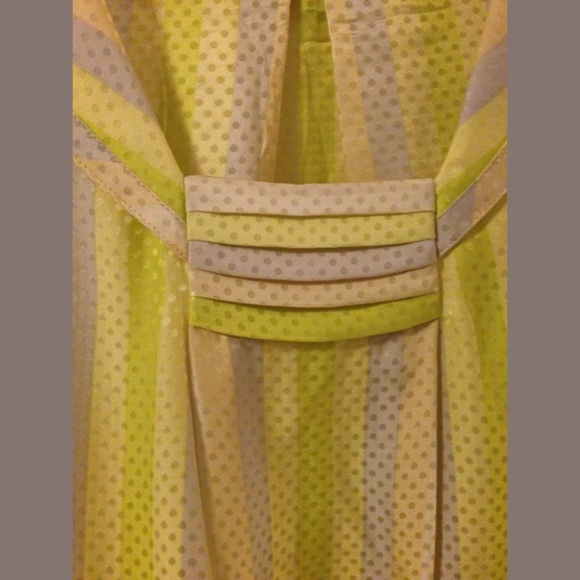 MARC BY MARC JACOBS Yellow Gray Pleats Silk Blouse - Picture 2 of 4