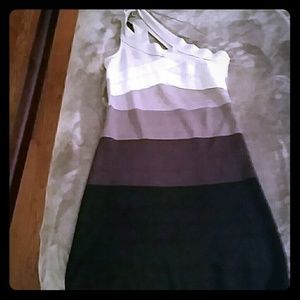 1 strap colorblock dress