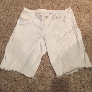White Bermuda denim shorts